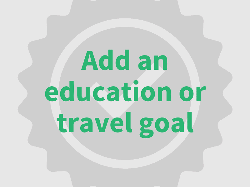 Add an education or travel goal