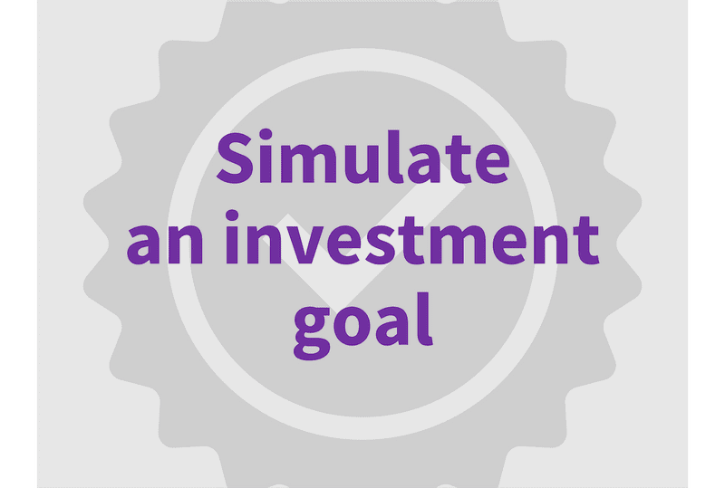 Simulate an investment goal - product card